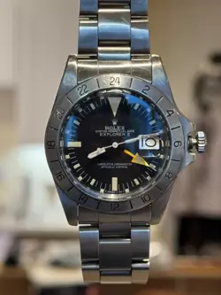 ROLEX EXPLORER II 'STEVE MCQUEEN' 1655 39MM STEEL BLACK DIAL SERVICE POUCH