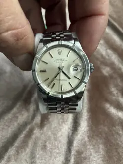 ROLEX DATE 1501SILVER JUBILEE BRACELET WITH SILVER BEZEL