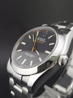 ROLEX MILGAUSS 116400 BLACK DIAL 40MM FULL LINKS WATCH & 2010 CARD
