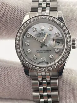 ROLEX DATJUST 26MM CUSTOM DIAMOND DIAL AND BEZEL 2012 FULL SET