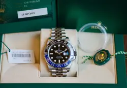 ROLEX GMT-MASTER II 2023 BATGIRL 126710BLNR JUBILEE W/ BLUE AND BLACK BEZEL