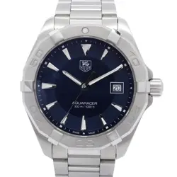 TAG HEUER AQUARACER WAY1112 BLUE DIAL MEN'S WATCH USED 41MM ROLEX COMPATIBLE FRO