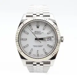 ROLEX STAINLESS STEEL DATEJUST 41MM WHITE DIAL