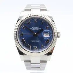 ROLEX STAINLESS STEEL DATEJUST 41MM BLUE DIAL