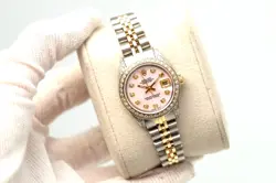 ROLEX DATEJUST 26MM 6917 PINK DIAMOND DIAL & BEZEL JUBILEE BIMETAL LADIES WATCH