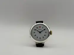 ROLEX ANTIQUE OFFICERS TRENCH SOLID SILVER CASE WATCH