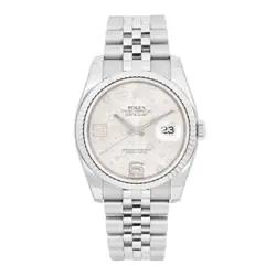 ROLEX DATEJUST 36MM STEEL FLORAL DIAL AUTOMATIC WATCH 116234
