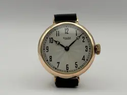 ROLEX ANTIQUE 9C SOLID GOLD CASE 9CT TRENCH WATCH