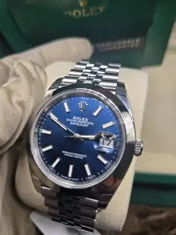 ROLEX DATEJUST 126300 SILVER JUBILEE BRACELET WITH SILVER BEZEL