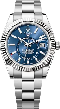 ROLEX SKY-DWELLER 336934 42MM STAINLESS STEEL OYSTER BLUE DIAL MEN'S WATCH