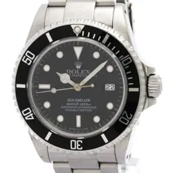 ROLEX SEA-DWELLER BLACK STEEL BAG WATCH AUTHENTIC