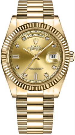 ROLEX DAY-DATE PRESIDENT 218238 AUTOMATIC 18K YG CHAMPAGNE DIAL MEN'S WATCH 41MM