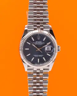 ROLEX DATEJUST 36MM 126234 BLUE MOTIF DIAL FLUTED JUBILEE 2022