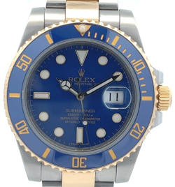 ROLEX SUBMARINER 40MM TWO TONE BLUE DIAL BLUE BEZEL 116613