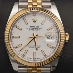 ROLEX DATEJUST 41MM 126333 TWO-TONE JUBILEE WHITE DIAL, PAPER & BOX