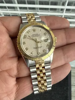 ROLEX DATEJUST 16203 IVORY ANNIVERSARY DIAL ARABIC 36MM JUBILEE TWO-TONE WATCH