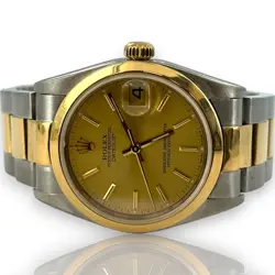 ROLEX DATEJUST 1999 MIDSIZE 31MM STEEL & GOLD CHAMPAGNE DIAL WATCH