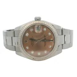 ROLEX DATEJUST 2005 MIDSIZE 31MM STEEL DIAMOND SALMON DIAL WATCH