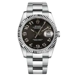 ROLEX DATEJUST 116200 36MM BLACK ARABIC DIAL OYSTER BRACELET STAINLESS STEEL ...