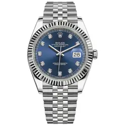 ROLEX DATEJUST 126334-0016 41MM BLUE DIAMOND DIAL JUBILEE BRACELET STAINLESS ...