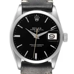 ROLEX DATE STEEL BLACK DIAL VINTAGE AUTOMATIC MENS WATCH 1500