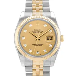 ROLEX DATEJUST 36 116233 FACTORY DIAMOND YELLOW GOLD JUBILEE MENS WATCH 2006