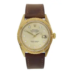 ROLEX DATEJUST 18K YELLOW GOLD CHAMPAGNE DIAL 36MM AUTOMATIC MENS WATCH 6609