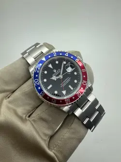1999 ROLEX GMT MASTER II PEPSI RED BLUE AUTOMATIC 40MM STEEL WATCH 16710 W/ BOX