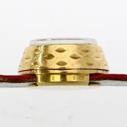 ROLEX 8789 Precision Silver Dial YG Leather Manual Winding Women's Wrist Watch