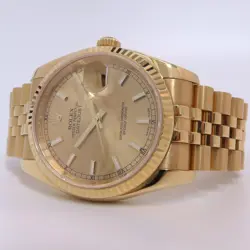 ROLEX DATEJUST 36 SOLID 18KT YELLOW GOLD JUBILEE BRACELET CHAMPAGNE DIAL 116238