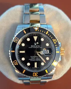 ROLEX SS AND GOLD SUBMARINER WATCH  116613N GOLD AND SS