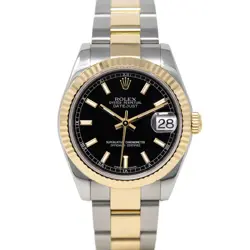 ROLEX DATEJUST 31, 178273, STEEL & GOLD, BLACK INDEX DIAL, OYSTER BRACELET, B...