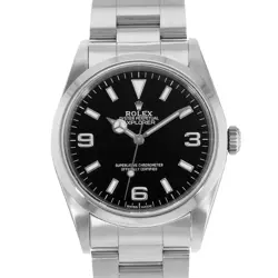 ROLEX EXPLORER 14270 36MM BLACK ARABIC STEEL OYSTER AUTOMATIC MENS WATCH 1991