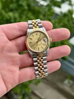1989 ROLEX DATEJUST 16233 CHAMPAGNE DIAL 36MM - NO BOX NO PAPERS