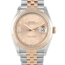 ROLEX DATEJUST 36 ROMAN ROSE DIAL TWO-TONE JUBILEE WATCH 126231