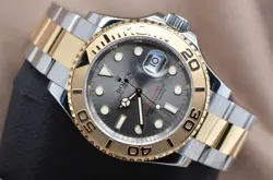 ROLEX YACHT-MASTER 18K YELLOW GOLD & STAINLESS STEEL SLATE DIAL 16623 WATCH