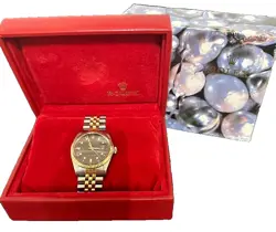 ROLEX DATEJUST OYSTER WATCH 18KT JUBILEE 36MM DIAMOND BAGUETTES CHOCOLATE DIAL