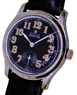 Vintage ROLEX Marconi Military dial nickel plated case watch just serviced