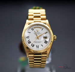 VINTAGE ROLEX DAY-DATE REF.1803 18K YELLOW GOLD - 36MM W/ WHITE ROMAN DIAL #X24
