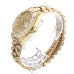 ROLEX Day date 8P diamond / 2P baguette diamond 18238A Champagne Gold S Numb...