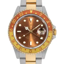 ROLEX GMT MASTER II 16713 BROWN 3 ROW OYSTER BRACELET Y NUMBER SECOND HAND MENS