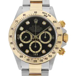 ROLEX COSMOGRAPH DAYTONA 8P DIAMOND 16523G BLACK S NUMBER SECOND HAND MENS