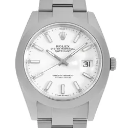 ROLEX DATEJUST 41 126300 WHITE BAR 3 ROWS OYSTER BREATH RANDOM NUMBER SECOND...