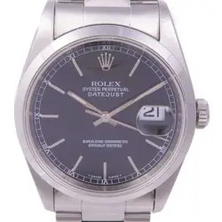ROLEX DATEJUST 36 16200 AUTOMATIC WATCH STAINLESS STEEL BLACK
