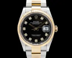 ROLEX DATEJUST BLACK DIAMOND DIAL 2018 WITH BOX AND PAPERS