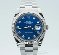 ROLEX DATEJUST 41MM 126334 BLUE DIAMOND DIAL 18K GOLD STAINLESS STEEL OYSTER!
