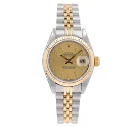 ROLEX DATEJUST 79173 TWO-TONE 18K GOLD STEEL WATCH CHAMPAGNE INDEX ALL ORIGINAL