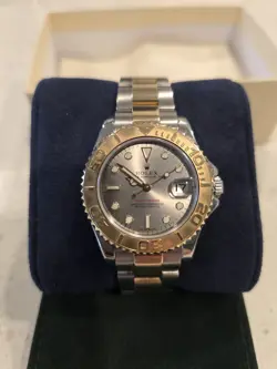 ROLEX YACHT-MASTER 35 REF 168623 SLATE DIAL, 2001 K SERIAL #, TWO TONE 18K GOLD