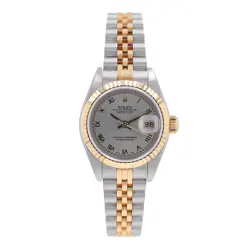 ROLEX DATEJUST 79173 TWO-TONE WATCH GRAY ROMAN DIAL ALL ORIGINAL W/ BOX & PAPER