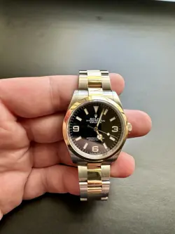 ROLEX EXPLORER 124273/  STEEL AND 18K YELLOW GOLD/ AUTOMATIC/  BLACK DIAL